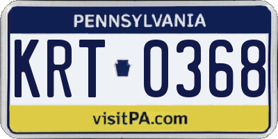 PA license plate KRT0368