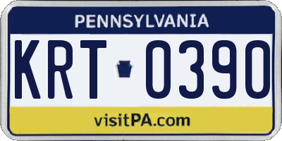 PA license plate KRT0390