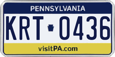 PA license plate KRT0436