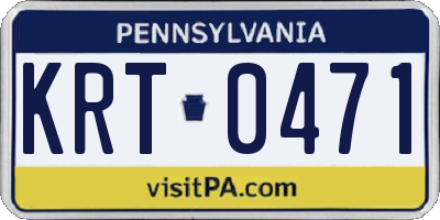 PA license plate KRT0471