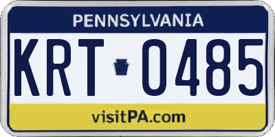 PA license plate KRT0485
