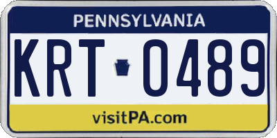PA license plate KRT0489
