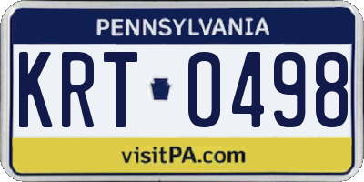 PA license plate KRT0498