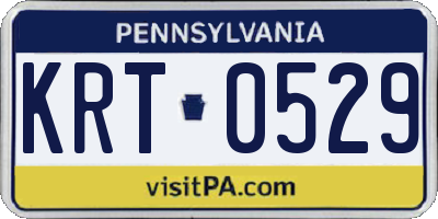 PA license plate KRT0529