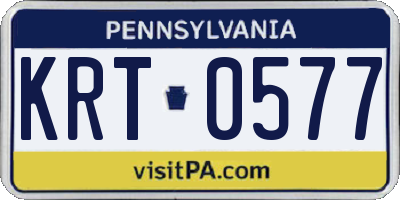 PA license plate KRT0577