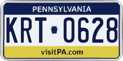 PA license plate KRT0628