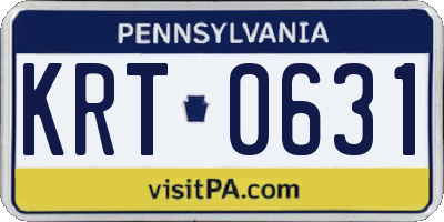 PA license plate KRT0631