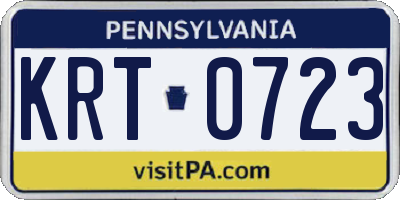 PA license plate KRT0723