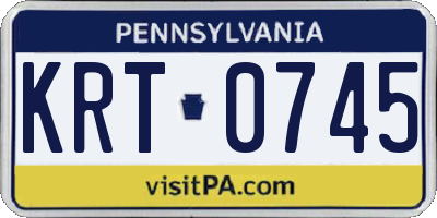 PA license plate KRT0745