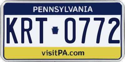 PA license plate KRT0772