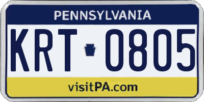 PA license plate KRT0805