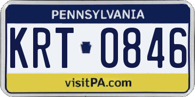 PA license plate KRT0846