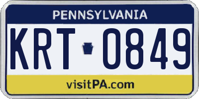 PA license plate KRT0849
