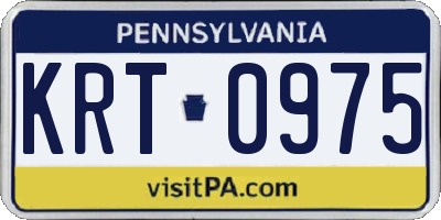 PA license plate KRT0975