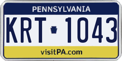 PA license plate KRT1043