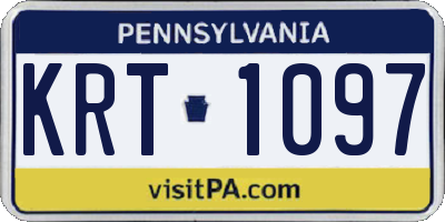 PA license plate KRT1097