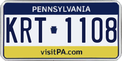 PA license plate KRT1108