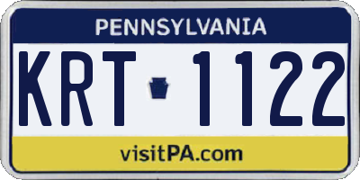 PA license plate KRT1122