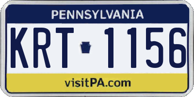 PA license plate KRT1156