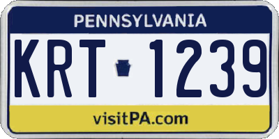 PA license plate KRT1239