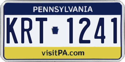 PA license plate KRT1241