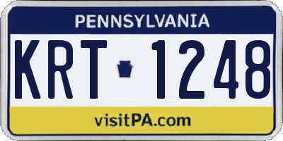 PA license plate KRT1248