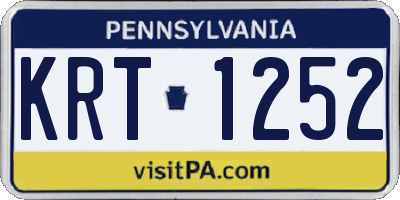 PA license plate KRT1252