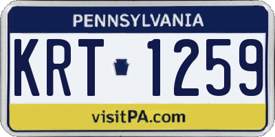 PA license plate KRT1259