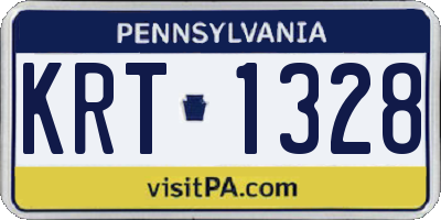 PA license plate KRT1328