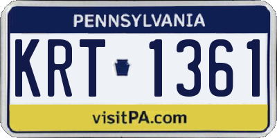 PA license plate KRT1361