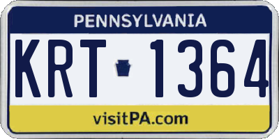 PA license plate KRT1364