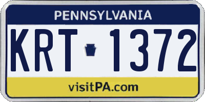 PA license plate KRT1372