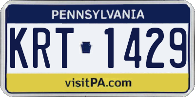 PA license plate KRT1429