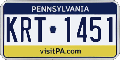 PA license plate KRT1451
