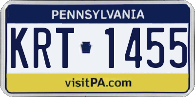 PA license plate KRT1455