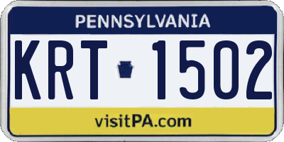 PA license plate KRT1502