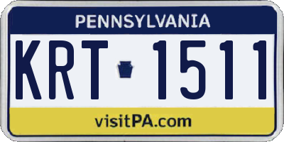 PA license plate KRT1511