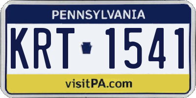 PA license plate KRT1541