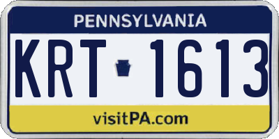 PA license plate KRT1613