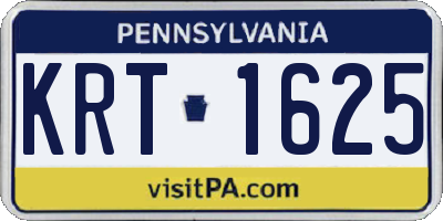 PA license plate KRT1625