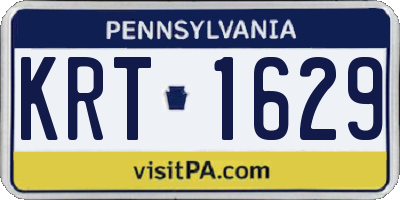 PA license plate KRT1629