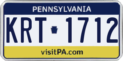 PA license plate KRT1712