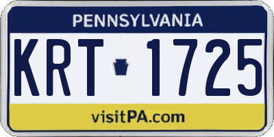 PA license plate KRT1725