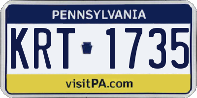 PA license plate KRT1735