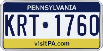 PA license plate KRT1760