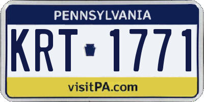PA license plate KRT1771