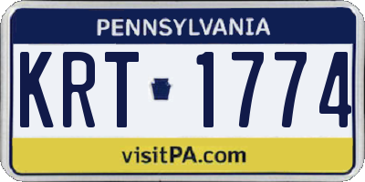 PA license plate KRT1774