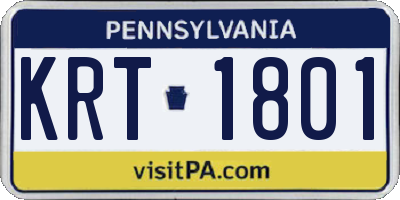 PA license plate KRT1801