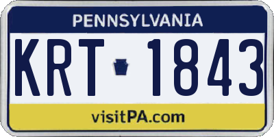 PA license plate KRT1843