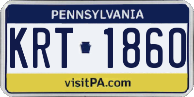 PA license plate KRT1860
